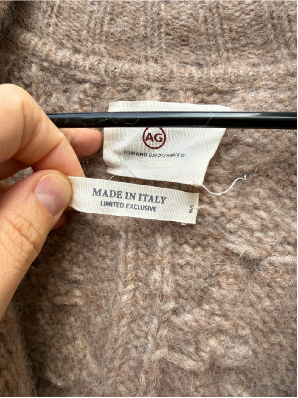 AG Adriano Goldschmied Baby Alpaca Wool Cable Knit Cardigan M/L Italy - Picture 4 of 11
